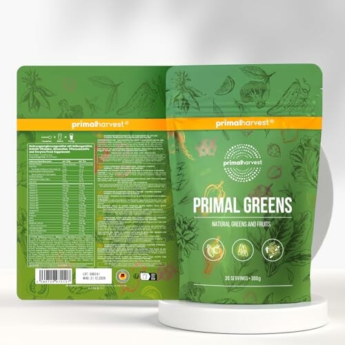 Verpackung von Primal Greens Nahrungsergänzungsmittel.